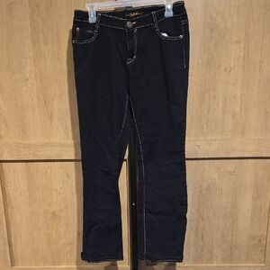 (J56) Southpole Black Straight Leg Jeans for Juniors Sz 9